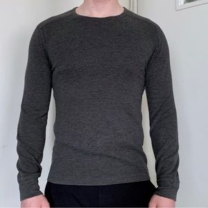 J.Crew charcoal gray waffle knit thermal long sleeve winter classic layering Y2K